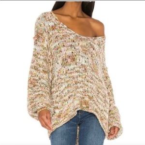 NWT Free People Highland V Sweater in Mendocino Combo, Size S
